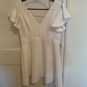BCBGeneration White Ruffle Mini Dress
